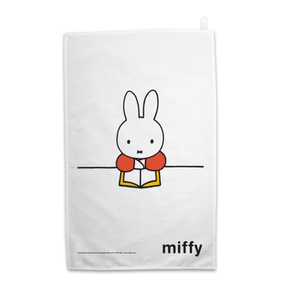 Miffy Book Lover's Tea Towel - Cute Rabbit Design Kitchen Towel for Decor & Gifts