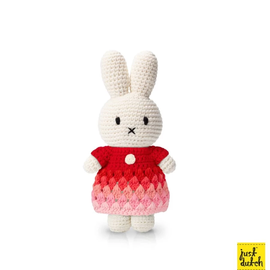 MIFFY Handmade Doll with Red Rainbow Dress - Collectible MIFFY Figure