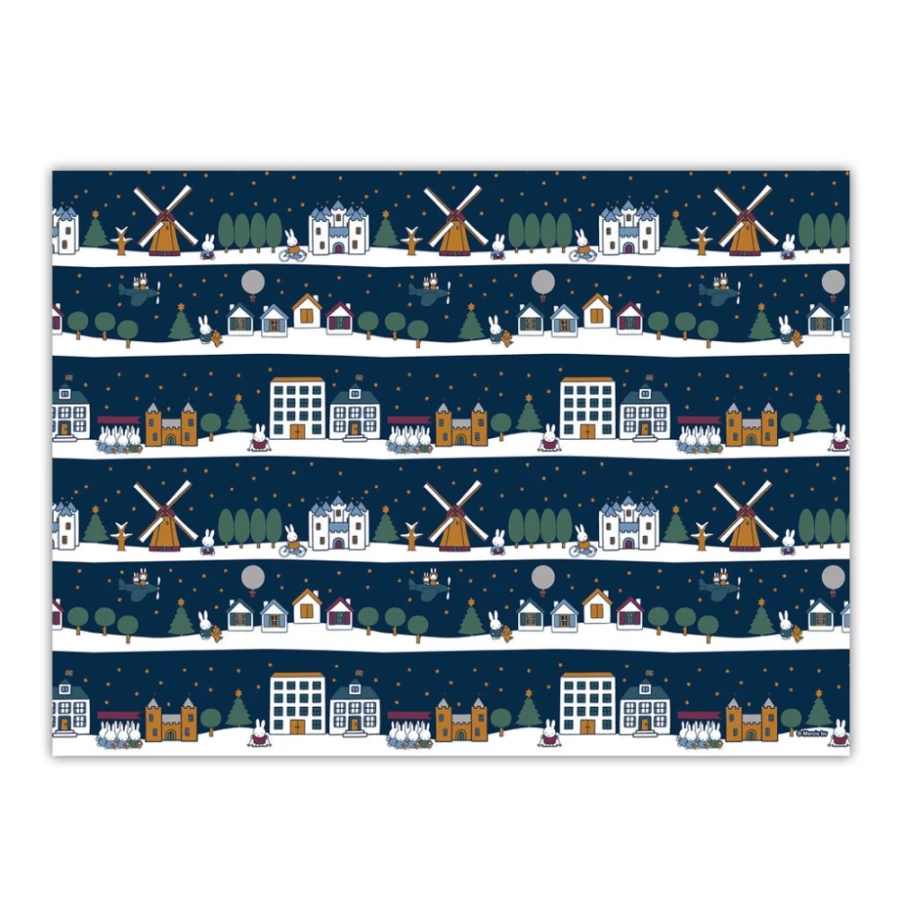 MIFFY Holiday Christmas Gift Wrap - Festive Scenes for Present Wrapping