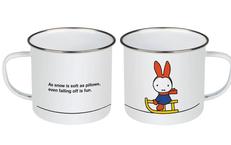 MIFFY Christmas Sleigh Enamel Mug - Holiday Themed Collectible Cup with Handle - Official Licensed MIFFY Merchandise