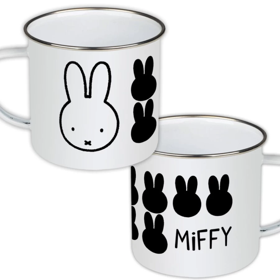 MIFFY Official Bunny Face Enamel Mug - Durable & Stylish Coffee Cup for Kids & Adults