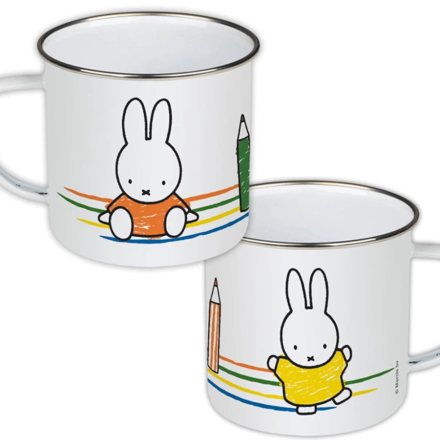 MIFFY Enamel Mug with Colouring Pencils - Official Licensed Collectible