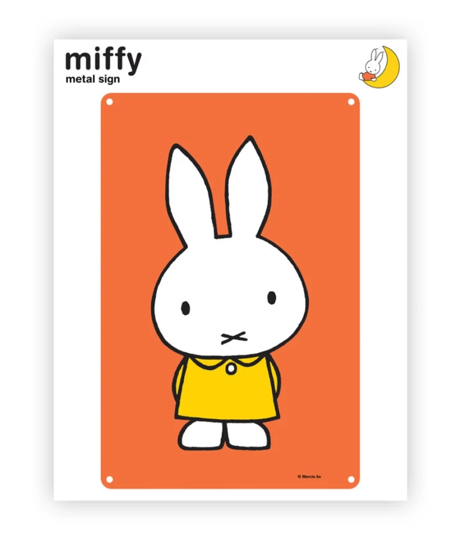 MIFFY Yellow Dress Vintage Metal Wall Art Sign - Decorative Nursery Decor