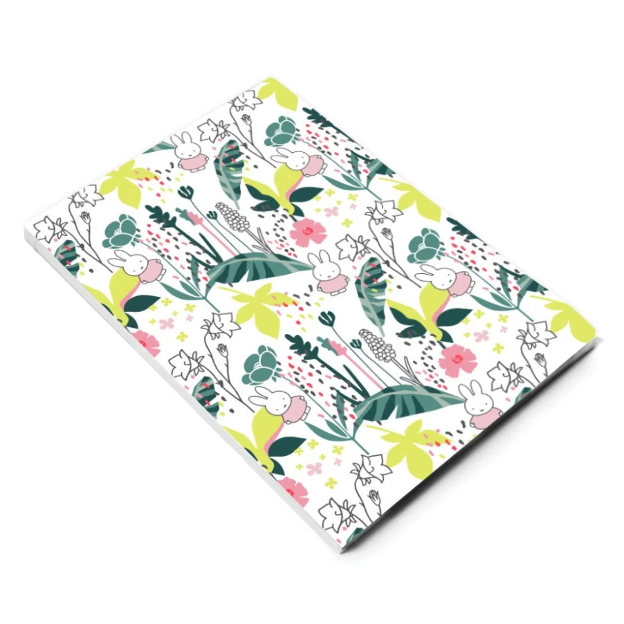 MIFFY A5 Floral Design Notepad - Cute Bunny Pattern Notebook for Journaling & Notes