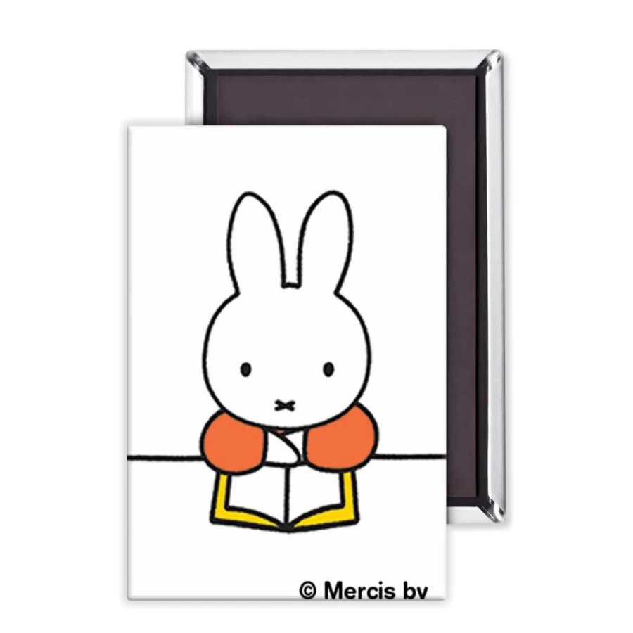 "MIFFY Collectible Magnet - Miffy Reading A Book, Decorative Fridge Accessory"