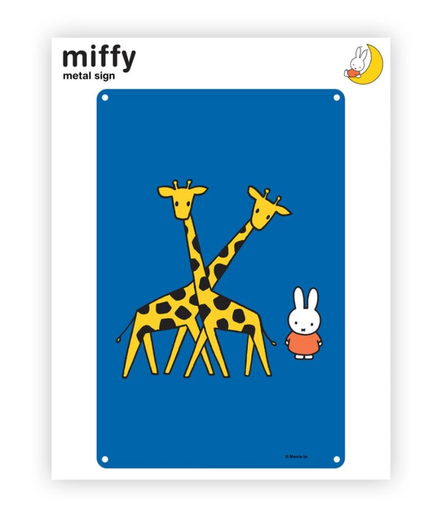 MIFFY Giraffe Wall Art - Vintage Metal Sign Decor for Nursery & Kids Room