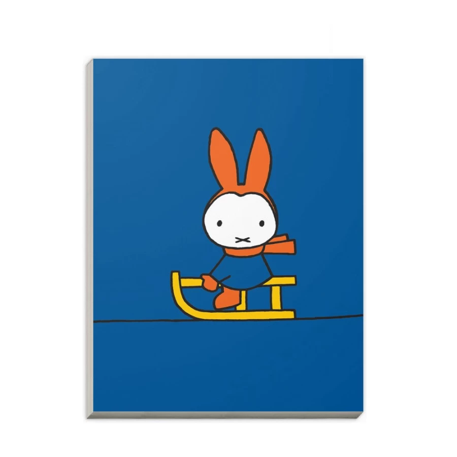 MIFFY A6 Notepad - Cute Miffy Playing On A Sleigh Design for Journaling & Notes