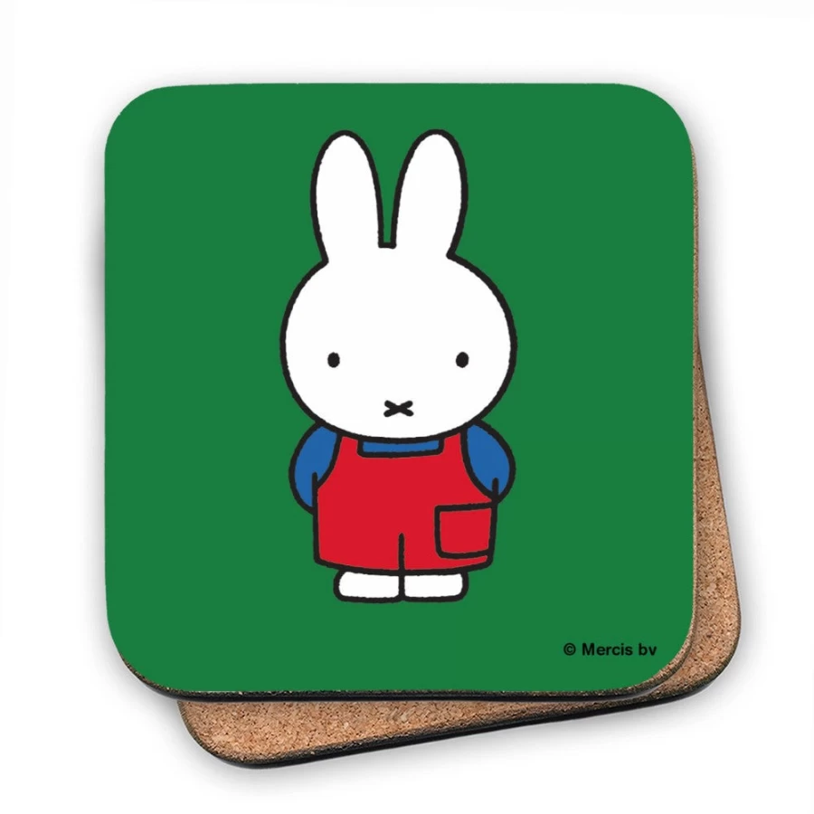 MIFFY Dungarees Cork Coaster - Adorable Bunny Design Drink Mat for Home & Office