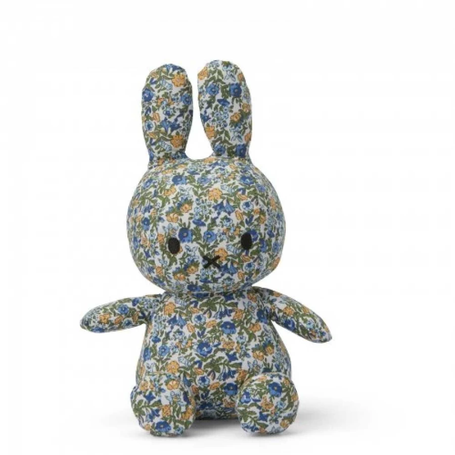 MIFFY Sitting Plush Toy with Ditsy Flower Design - Soft Cuddle Bunny Stuffed Animal