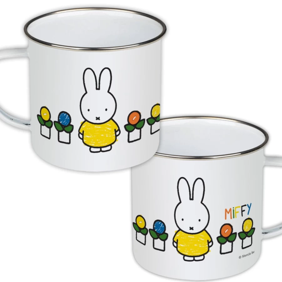 MIFFY Official Yellow Dress Enamel Mug - Collectible Bunny Design Ceramic Cup
