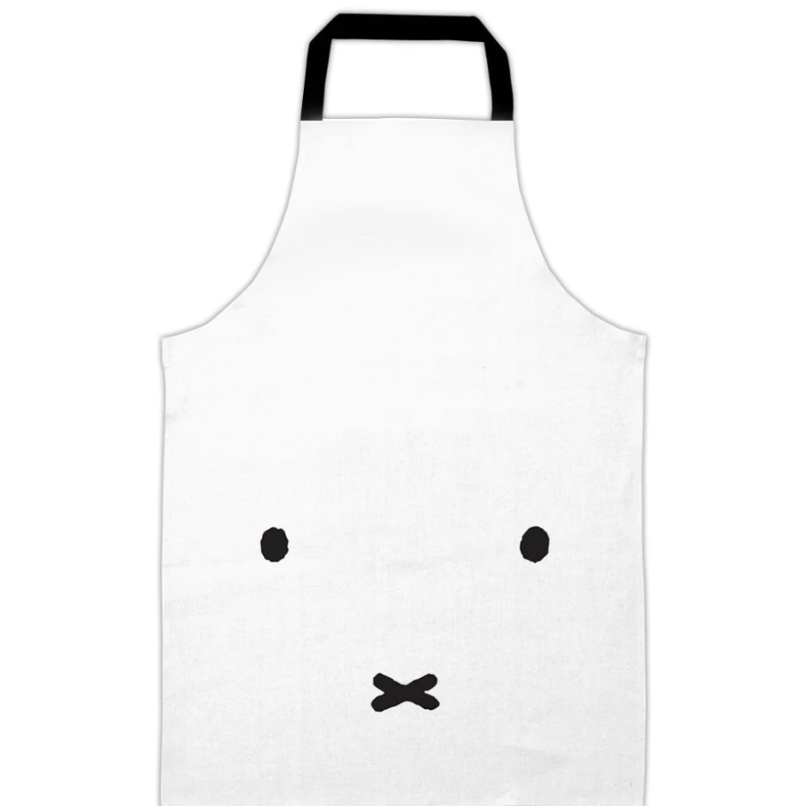 MIFFY Adult Unisex Kitchen Apron with Cute Bunny Face Design - Adjustable Bib for Cooking Baking Cleaning
