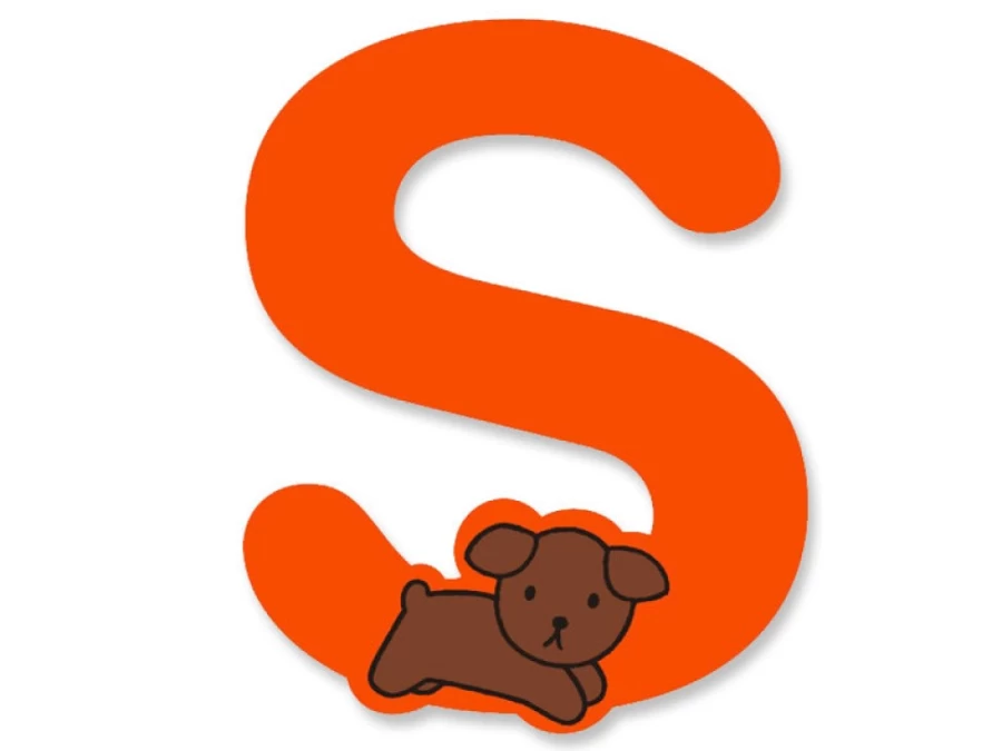 MIFFY Wooden Letter S - Orange A to Z Alphabet Decor by MIFFY