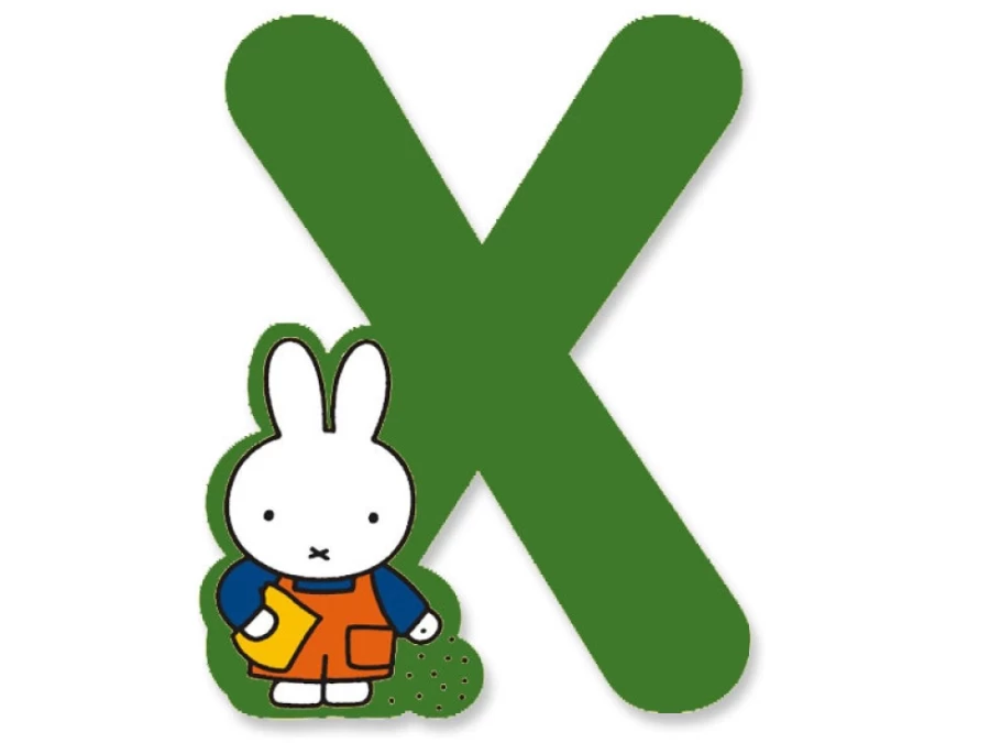 MIFFY Wooden Letter X (Green) - A to Z Alphabet Decor by MIFFY