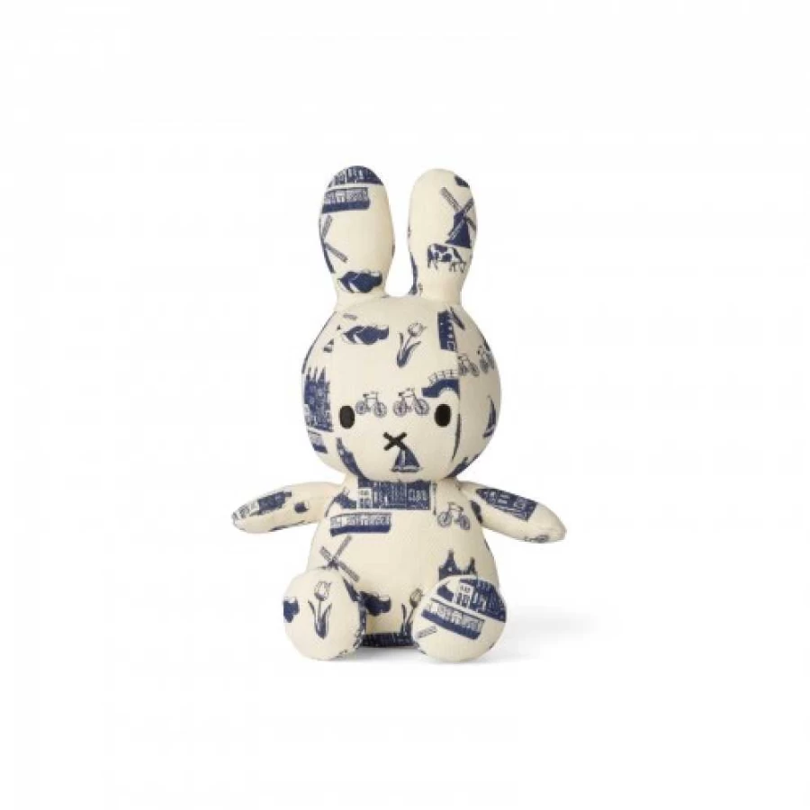MIFFY Original Dutch Denim Plush Toy - Sitting Miffy Bunny Collectible