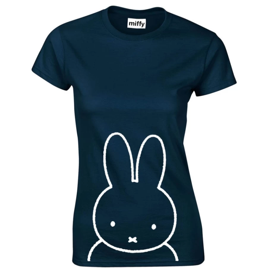 MIFFY Women's Navy Blue Cotton T-Shirt | Classic Casual Tee