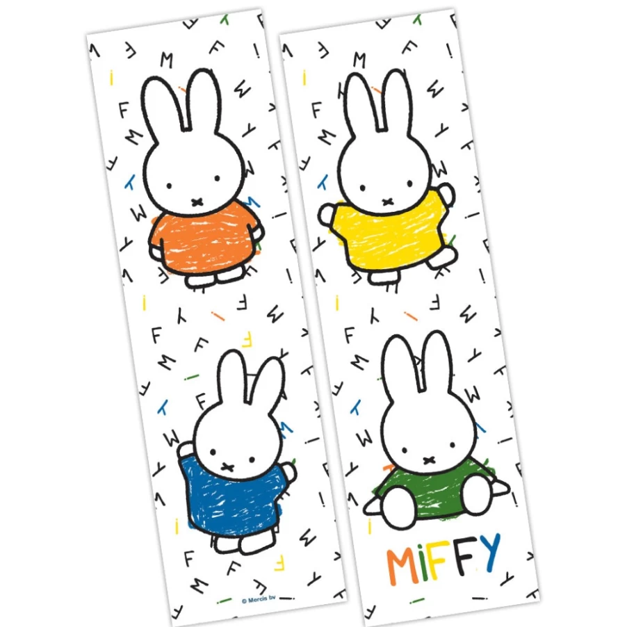 MIFFY Cute Bunny Colored Dresses Bookmark - Adorable Cartoon Character Gift for Book Lovers