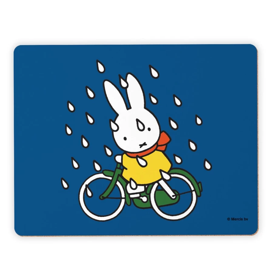 MIFFY Bike Ride in The Rain Waterproof Placemat - Cute Dutch Rabbit Design Table Mat