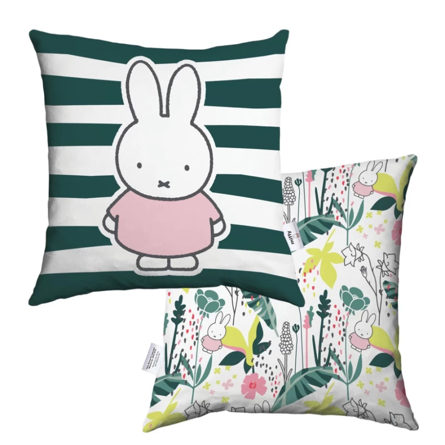 MIFFY Floral Stripes Decorative Cushion - Soft Comfort Pillow for Home & Gifts