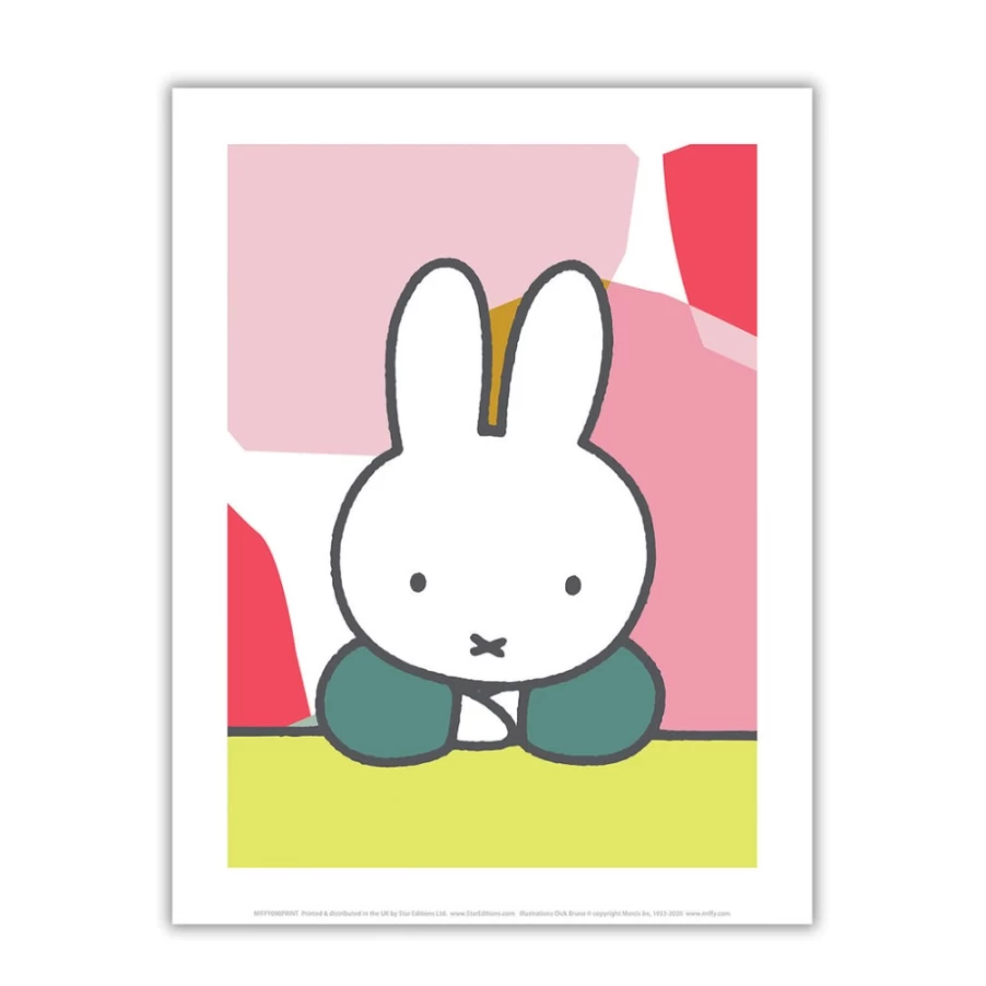 MIFFY Floral Expression Pose Mini Poster - Decorative Art Print for Nursery & Kids Room
