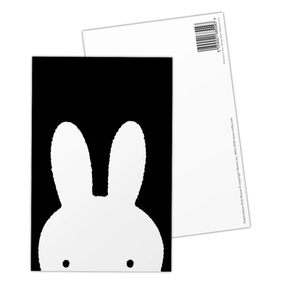 MIFFY B&W Postcard - Classic Miffy Face Design for Collectors