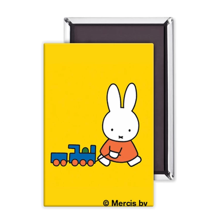 MIFFY Collectible Magnet - Miffy Pulling Toy Train Vintage Decorative Fridge Accessory