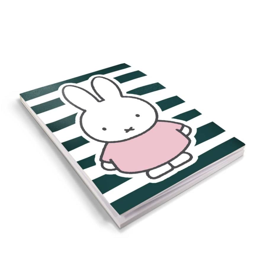 MIFFY A6 Floral Stripes Notepad - Cute Miffy Bunny Design for Journaling & Notes